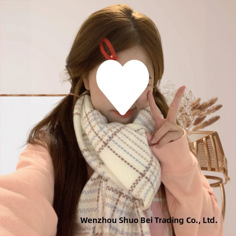 Šalle ar rakstainu rakstu, korejiešu stilā, ziemas, bieza