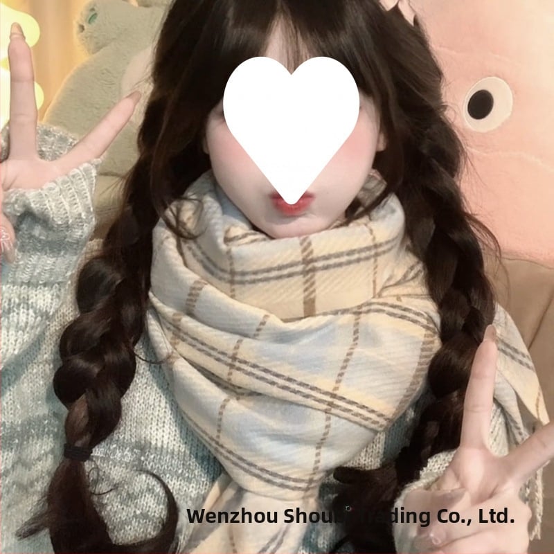 Šalle ar rakstainu rakstu, korejiešu stilā, ziemas, bieza