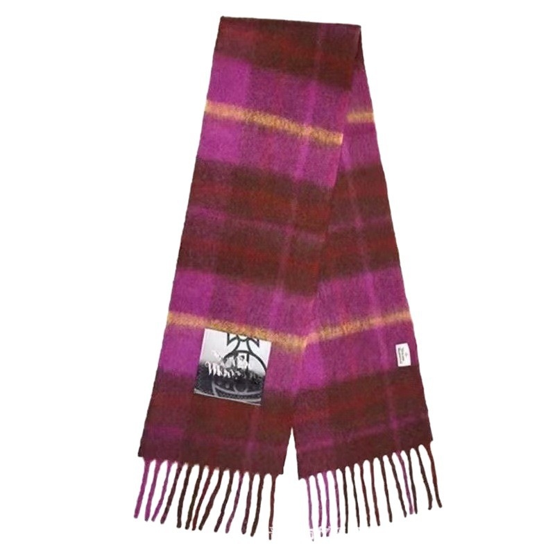 Kašmira šalle ar rakstu kvadrātiņos, silts kakla šalle ar pūkām, izcelsme Guangzhou, 2025. gada pavasara izlaidums