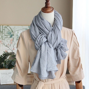 Šalle no kokvilnas un lina, Korejas stila, vienkrāsaina, pavasara sezona, izlaista 2021. gada vasarā