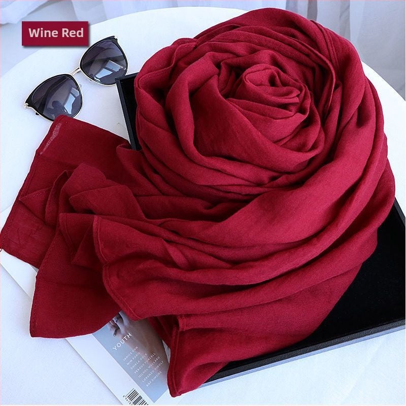 Šalle no kokvilnas un lina, Korejas stila, vienkrāsaina, pavasara sezona, izlaista 2021. gada vasarā