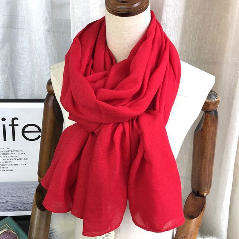 Šalle no kokvilnas un lina, Korejas stila, vienkrāsaina, pavasara sezona, izlaista 2021. gada vasarā