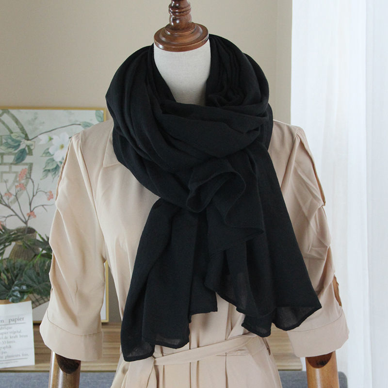 Šalle no kokvilnas un lina, Korejas stila, vienkrāsaina, pavasara sezona, izlaista 2021. gada vasarā