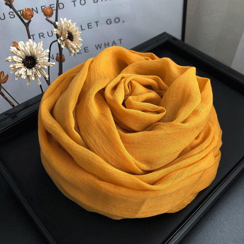 Šalle no kokvilnas un lina, Korejas stila, vienkrāsaina, pavasara sezona, izlaista 2021. gada vasarā