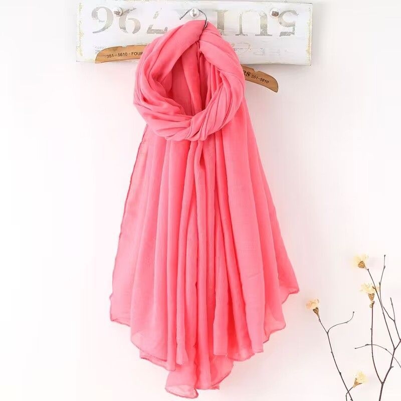 Šalle no kokvilnas un lina, Korejas stila, vienkrāsaina, pavasara sezona, izlaista 2021. gada vasarā