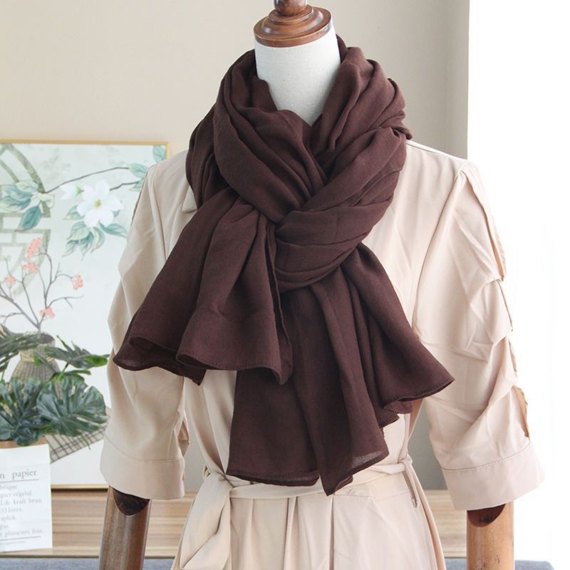 Šalle no kokvilnas un lina, Korejas stila, vienkrāsaina, pavasara sezona, izlaista 2021. gada vasarā