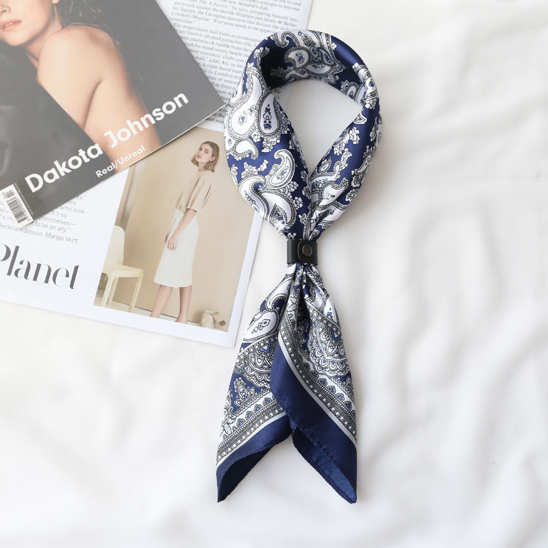 Galvos šalikas, unisex, kvadratinis poliesterio šalikas su šilko imitacija, 2022 m. pavasario leidimas