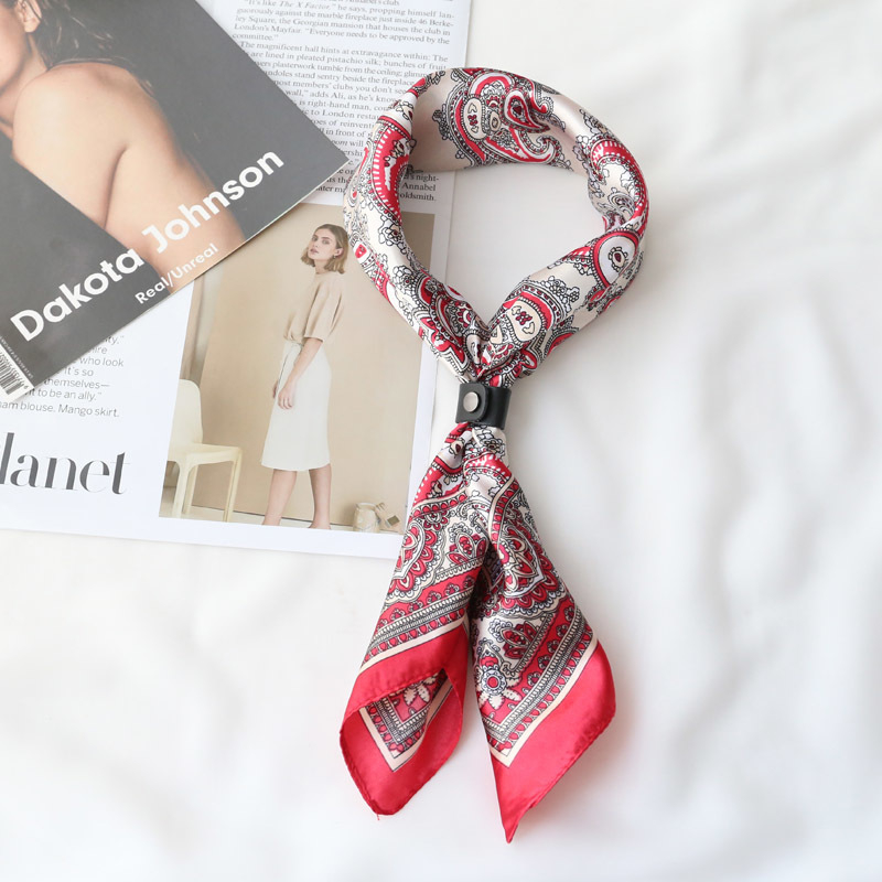 Galvos šalikas, unisex, kvadratinis poliesterio šalikas su šilko imitacija, 2022 m. pavasario leidimas