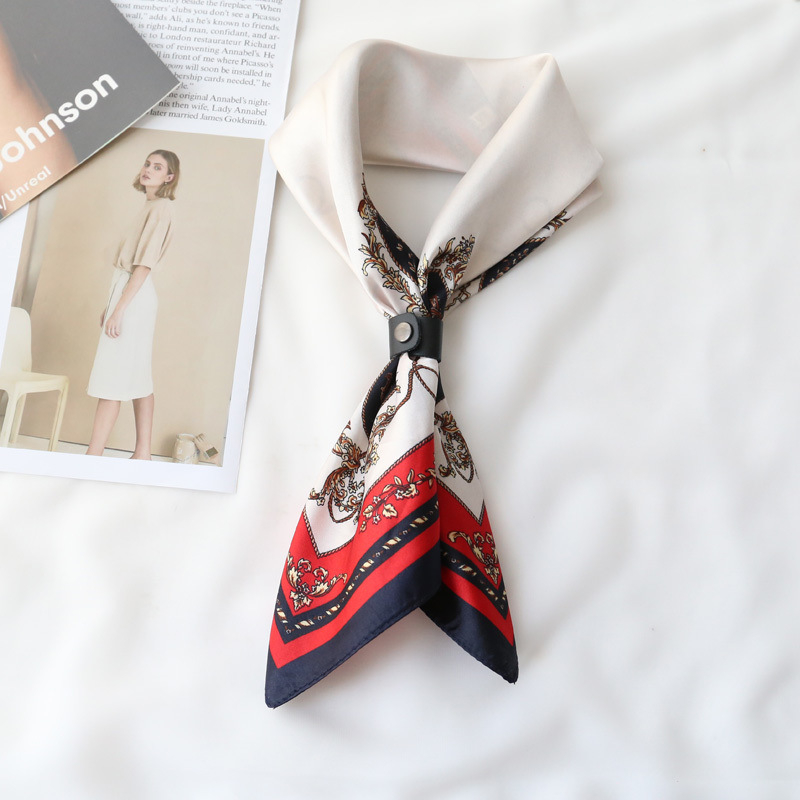 Galvos šalikas, unisex, kvadratinis poliesterio šalikas su šilko imitacija, 2022 m. pavasario leidimas