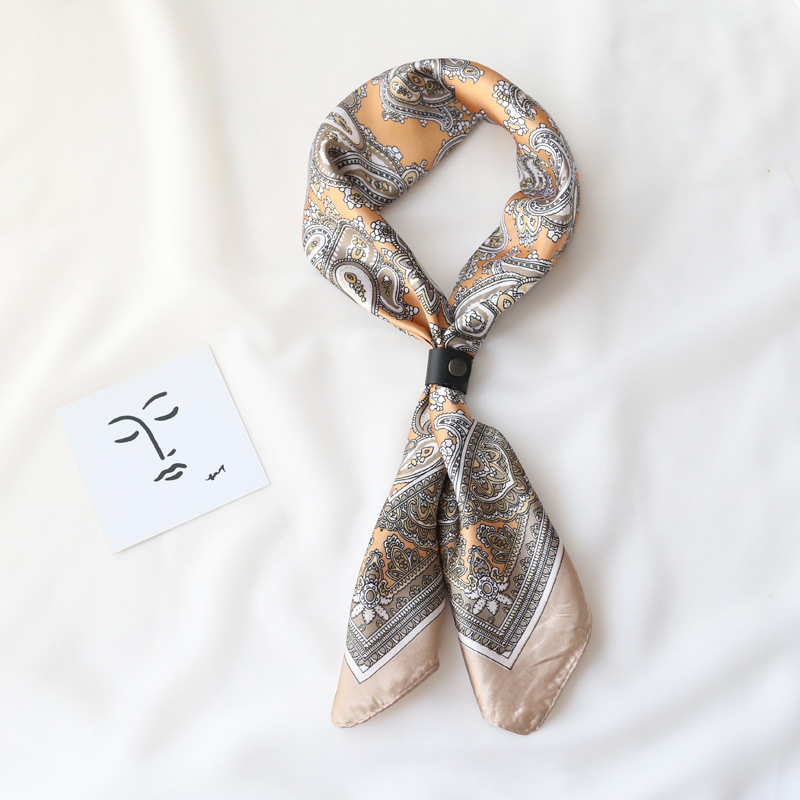 Galvos šalikas, unisex, kvadratinis poliesterio šalikas su šilko imitacija, 2022 m. pavasario leidimas