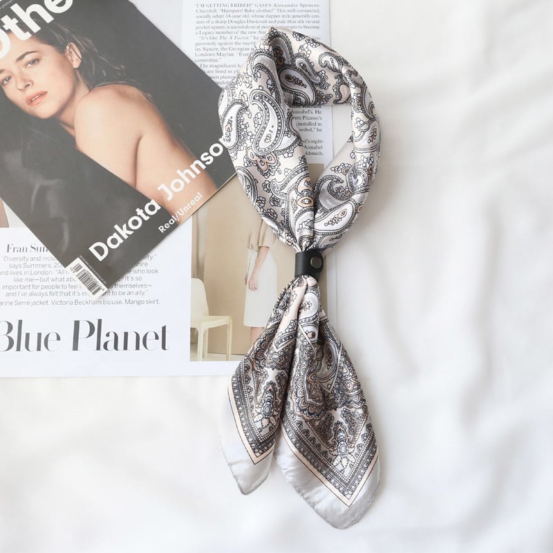 Galvos šalikas, unisex, kvadratinis poliesterio šalikas su šilko imitacija, 2022 m. pavasario leidimas