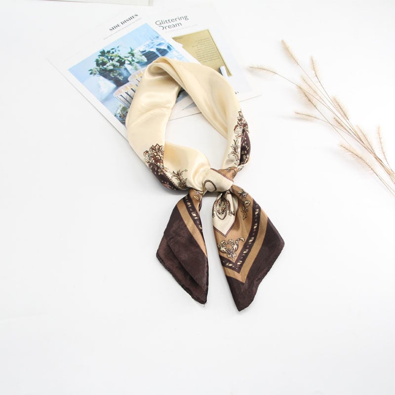 Galvos šalikas, unisex, kvadratinis poliesterio šalikas su šilko imitacija, 2022 m. pavasario leidimas