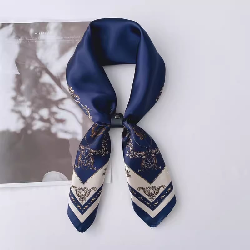 Galvos šalikas, unisex, kvadratinis poliesterio šalikas su šilko imitacija, 2022 m. pavasario leidimas