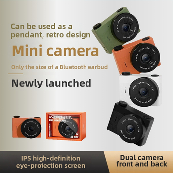 Cameră digitală compactă cu cameră frontală și din spate duală, ecran LCD de 2,4 inci, stocare pe card TF, înregistrare video și fotografiere, autonomie baterie peste 5 ore