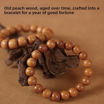 Virsikpuust käevõru 108 helmiga, budistlikud helmed, etnilise stiiliga, poleeritud viimistlus, poolkäsitsi ja poolmasinaga töödeldud