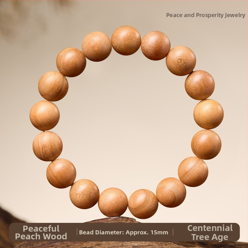 Virsikpuust käevõru 108 helmiga, budistlikud helmed, etnilise stiiliga, poleeritud viimistlus, poolkäsitsi ja poolmasinaga töödeldud