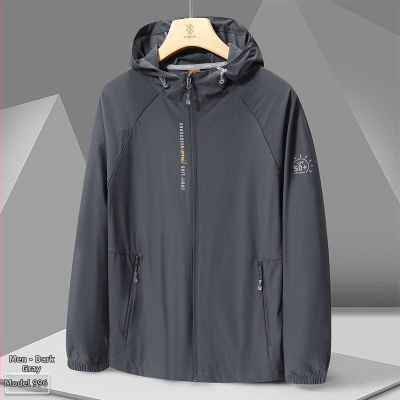 Ārējā vēja jaka 996 – universāla, UPF50+ UV aizsardzība, elpojoša un ļoti viegla, kamuflāžas modelis ar kapuci, poliesters