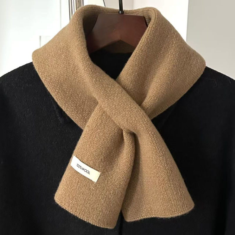 Šal od 100% vune za žene, korejskog stila s križnim dizajnom, ručno kukičan, prozračan, otporan na vjetar, topao.