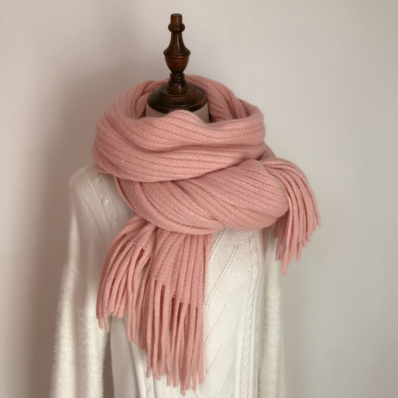 Ženski pleteni šal u korejskom stilu, topao zimi, akrilna tkanina, warp knitting, brend Du Pre