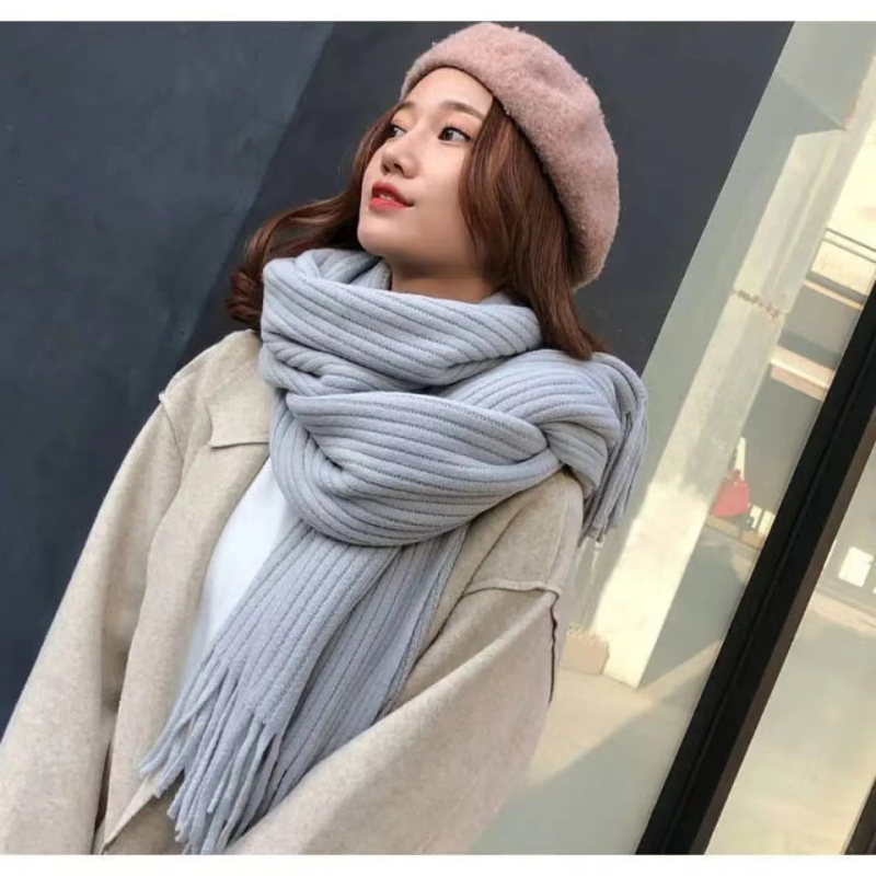 Ženski pleteni šal u korejskom stilu, topao zimi, akrilna tkanina, warp knitting, brend Du Pre