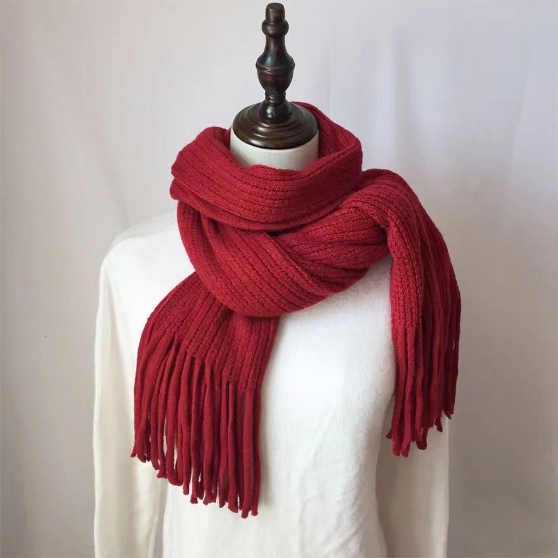 Ženski pleteni šal u korejskom stilu, topao zimi, akrilna tkanina, warp knitting, brend Du Pre