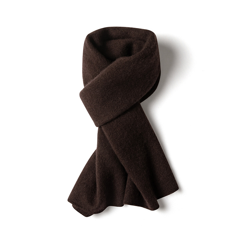 Ανδρικός κασμίρι κασκόλ για τον λαιμό, απλό πλέξιμο, ζεστός για το χειμώνα