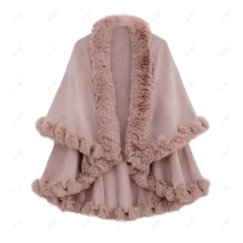 Γυναικεία πλεκτή κάπα-μάντης με jacquard ύφανση και μονοχρωμο σχέδιο (ακρυλικό/τεχνητή μαλλί· κατάλληλη για χειμώνα, άνοιξη, φθινόπωρο; διατηρεί τη θερμότητα)