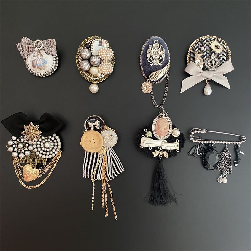 Retro Prantsuse stiilis pärlbroš, elegantne naiste aksessuaar