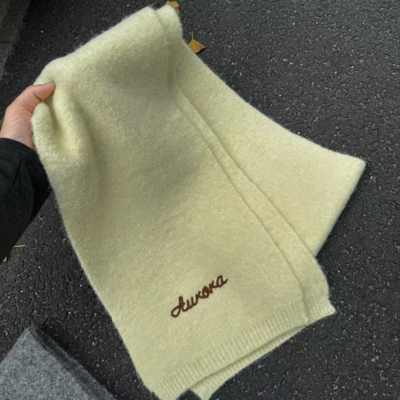 Korejski stil pleteni šal za vrat, vunena smjesa, ravno tkanje, zimska toplina