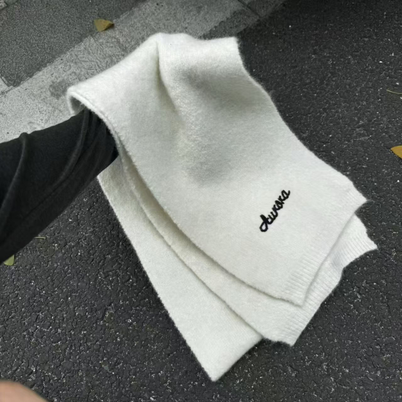 Korejski stil pleteni šal za vrat, vunena smjesa, ravno tkanje, zimska toplina