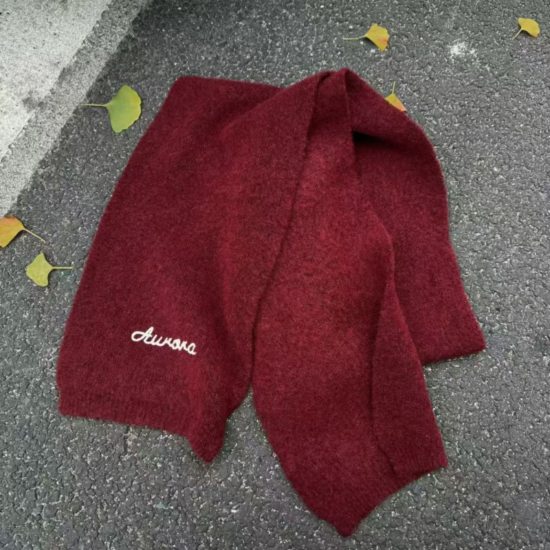 Korejski stil pleteni šal za vrat, vunena smjesa, ravno tkanje, zimska toplina