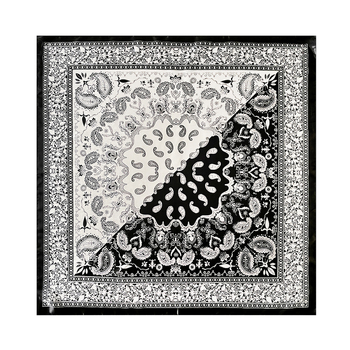 Полиестерен квадратен шал с принт кашу, твил плат, летен сезон 2025