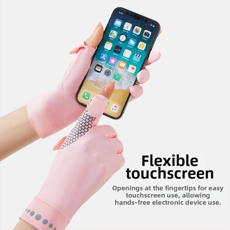 Letné rukavice proti slnečnému žiareniu na vonkajšiu cyklistiku a jazdu, UPF50+ UV ochrana, chladiaci Ice-Feel efekt, flip-up dizajn