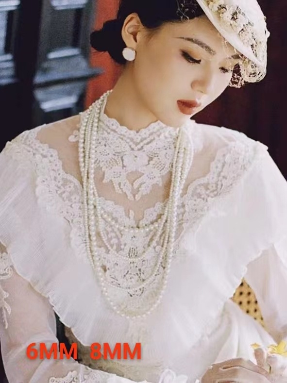 Garš pulovera kaklarota no cinka sakausējuma, ģeometrisks daudzslāņu dizains sievietēm (feja stils)