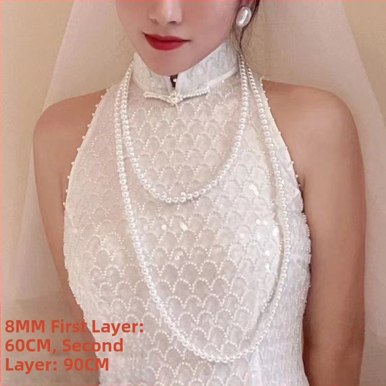 Garš pulovera kaklarota no cinka sakausējuma, ģeometrisks daudzslāņu dizains sievietēm (feja stils)