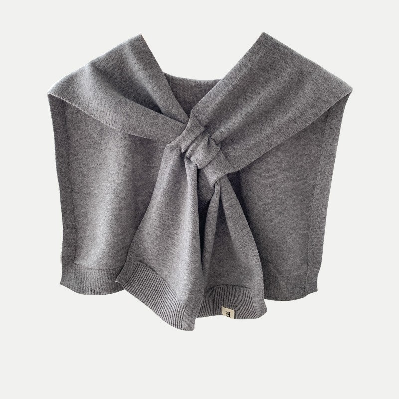 Ženski pleteni šal u korejskom stilu, jesen-zima, oversized šal s križnim pletenjem, modni vanjski komad, jednobojni šal