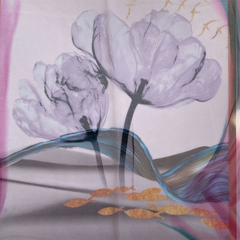 Γυναικείος φουλάρι από georgette για καλοκαίρι – ελαφρύ και κομψό, με εκτύπωση, προστασία από τον ήλιο, πολυχρηστικό στυλ