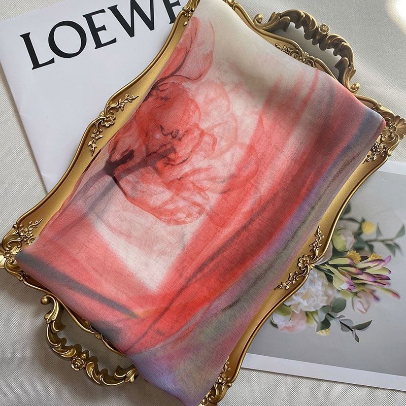 Γυναικείος φουλάρι από georgette για καλοκαίρι – ελαφρύ και κομψό, με εκτύπωση, προστασία από τον ήλιο, πολυχρηστικό στυλ