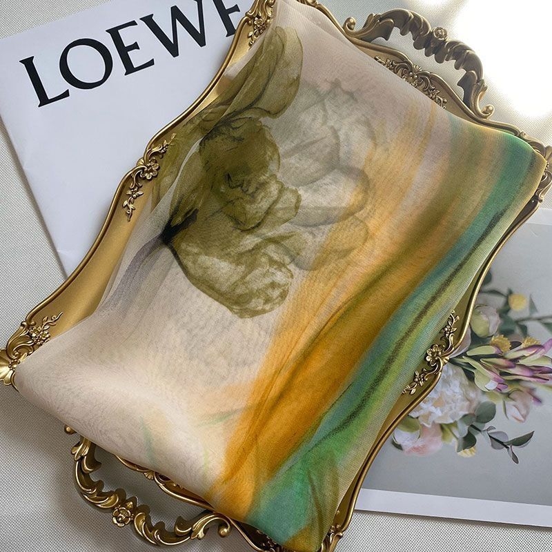 Γυναικείος φουλάρι από georgette για καλοκαίρι – ελαφρύ και κομψό, με εκτύπωση, προστασία από τον ήλιο, πολυχρηστικό στυλ