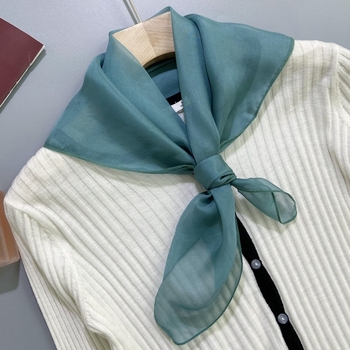 Šal od 100% svile — mali kvadratni šal, tkanje: obična tkanina, obrada tie-dye, ljetni stil, svježi i slatki