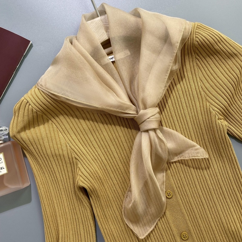 Šal od 100% svile — mali kvadratni šal, tkanje: obična tkanina, obrada tie-dye, ljetni stil, svježi i slatki