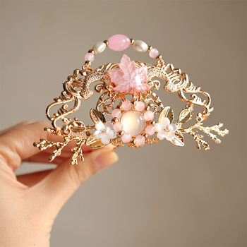 Lydinio plaukų karūna, senovinis stilius, gėlių forma, rankų darbo, unisex galvos aksesuaras