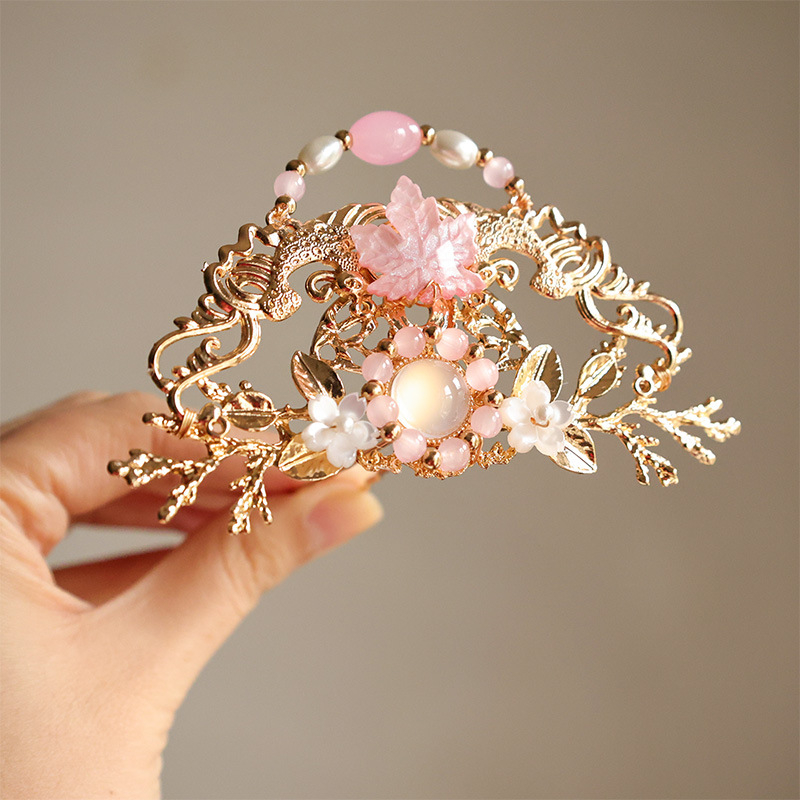 Lydinio plaukų karūna, senovinis stilius, gėlių forma, rankų darbo, unisex galvos aksesuaras