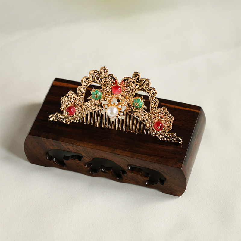 Lydinio plaukų karūna, senovinis stilius, gėlių forma, rankų darbo, unisex galvos aksesuaras