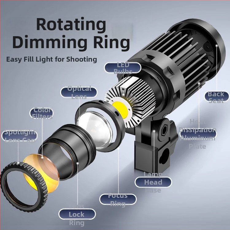 Datora juvelierizstrādājumu un tiešraides studijas prožektors fotografēšanai – apgaismojums fotogrāfijām, 80W, 220V, modelis YG-666, Yu guang