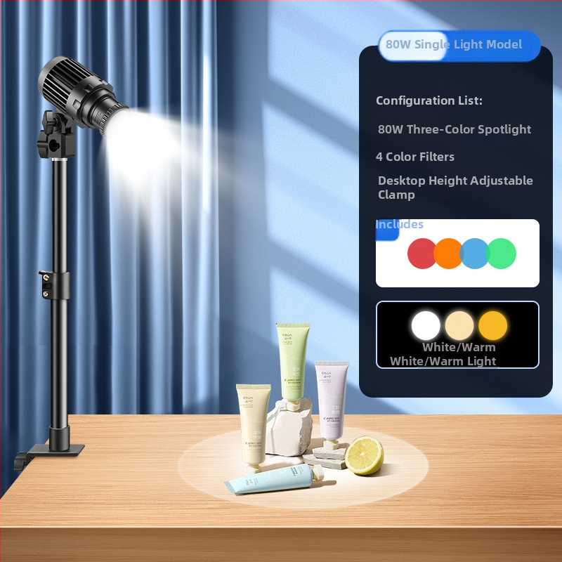 Datora juvelierizstrādājumu un tiešraides studijas prožektors fotografēšanai – apgaismojums fotogrāfijām, 80W, 220V, modelis YG-666, Yu guang