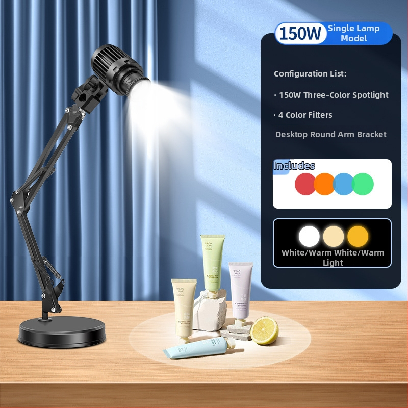 Datora juvelierizstrādājumu un tiešraides studijas prožektors fotografēšanai – apgaismojums fotogrāfijām, 80W, 220V, modelis YG-666, Yu guang