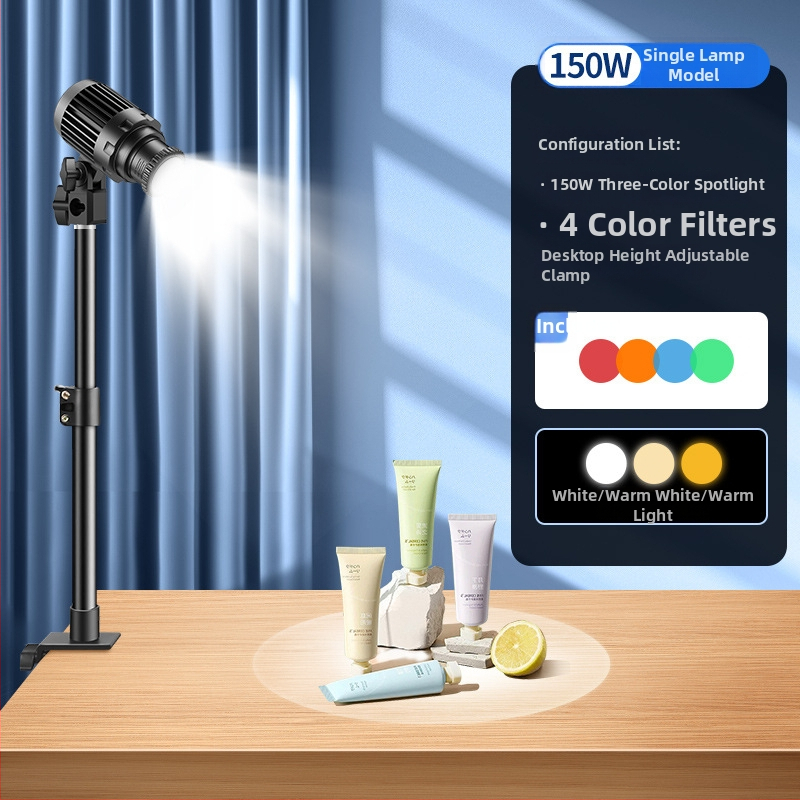 Datora juvelierizstrādājumu un tiešraides studijas prožektors fotografēšanai – apgaismojums fotogrāfijām, 80W, 220V, modelis YG-666, Yu guang