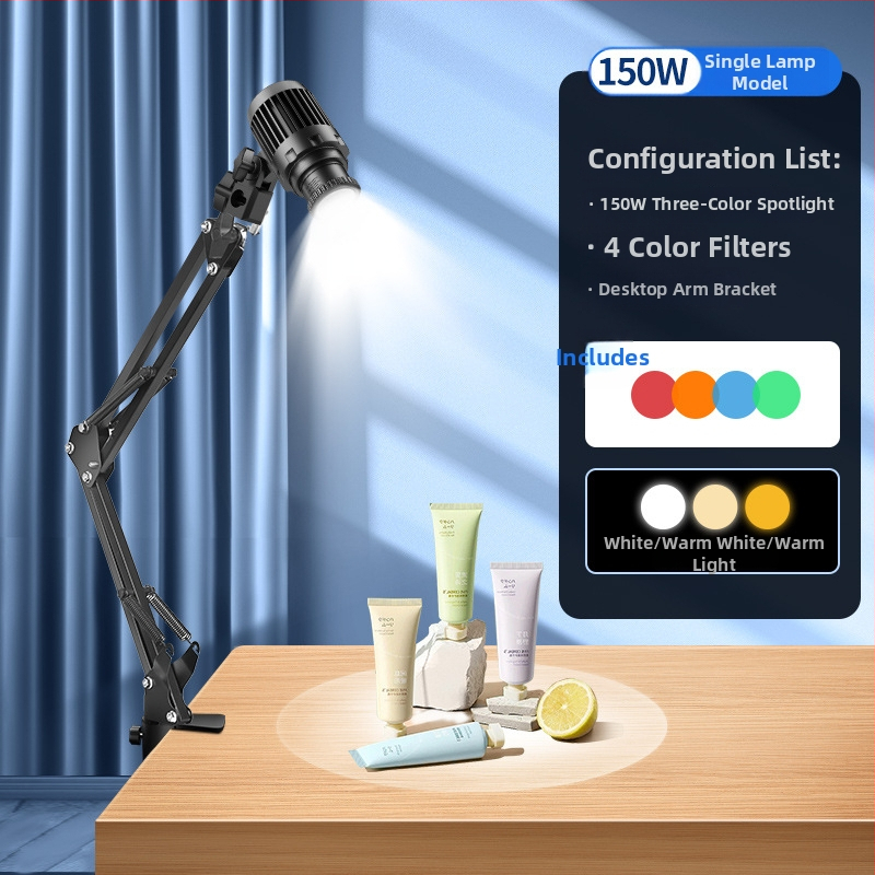 Datora juvelierizstrādājumu un tiešraides studijas prožektors fotografēšanai – apgaismojums fotogrāfijām, 80W, 220V, modelis YG-666, Yu guang