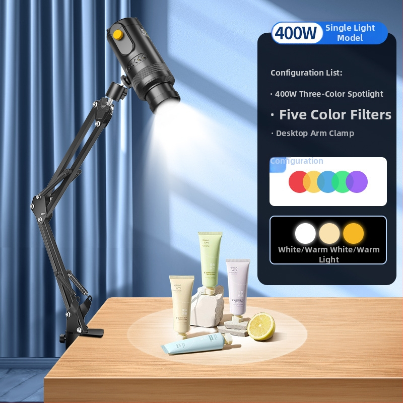 Datora juvelierizstrādājumu un tiešraides studijas prožektors fotografēšanai – apgaismojums fotogrāfijām, 80W, 220V, modelis YG-666, Yu guang